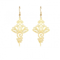 Ohrringe Lotusblüte Unalome Symbol gold