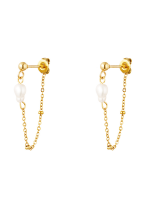 Perlenohrring - gold