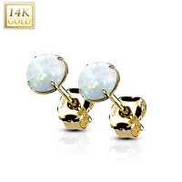 14kt Gold Opal Ohrringe 4mm
