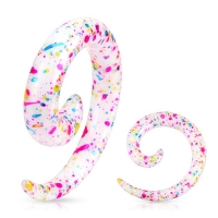 3 mm konische Spirale, blaue, rosa und gelbe Spritzer