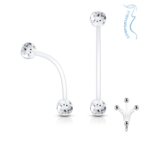 Piercing Glitzerkugel weiß