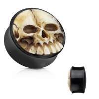 Doppelt ausgestellter 3D-handgeschnitzter Knochenschädel 10 mm