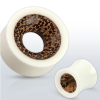 8 mm Double-Flared-Tunnel aus Kokosnussholz und Büffelknochen