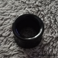 Double-flared tunnel zwart agate