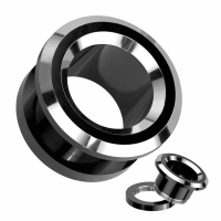 Schraubverschluss schwarz und silber 8 mm