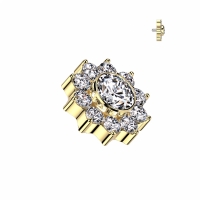 Dermal Top Pave Flower Top gold