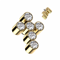 Dermal Top Edelsteinkreuz 1,2 mm - Gold