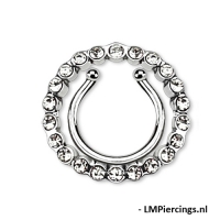 Fake Brustwarzenpiercing Gem Clip weiß