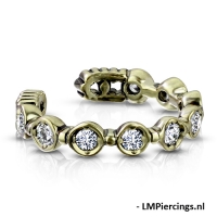 Fake Piercing 9 runde Zirkonia besetzt goldfarben