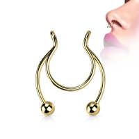 Fake Clip auf Septum, Brustwarze oder Ohr goldfarben