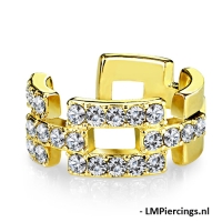 Fake Piercing Quadrat links goldfarben