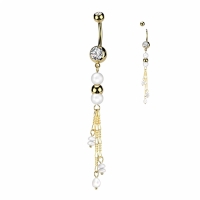 Piercinganhänger mit Perlenkette gold