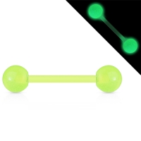 Piercing flexibler Stab leuchtet im Dunkeln grün