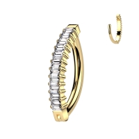 Piercing Titan Baguette Creolen oval gold