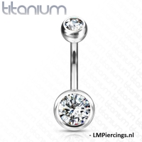 Piercing Titan Stein weiß 8mm
