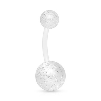 Piercing flexibel Bio Plast Speckle transparent
