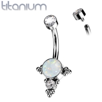 Bauchnabelpiercing Titan Opal Kugel Cluster anmutig