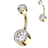 Piercing Titan vergoldete Fassungen 10 mm