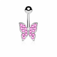 Bauchnabelpiercing Schmetterling rosa