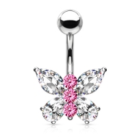 Piercing Schmetterling weiß/pink