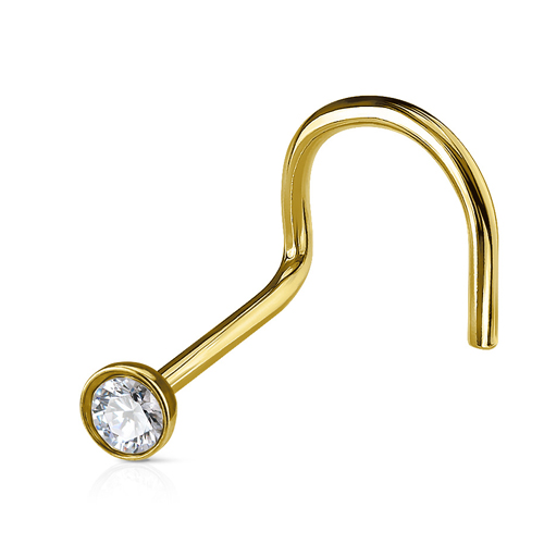 Neuspiercing U-bocht 0.8x6x2.5 met ingelegd steentje Neuspiercing U-bocht 0.8x6x2.5 met ingelegd steentje