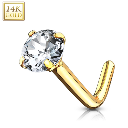 Piercing 14kt kristal prong setting 0.8x6 Piercing 14kt kristal prong setting 0.8x6