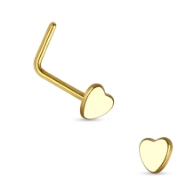 Nasenpiercing Herz massiv vergoldet