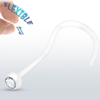 Nasenpiercing Stein flexibel weiß