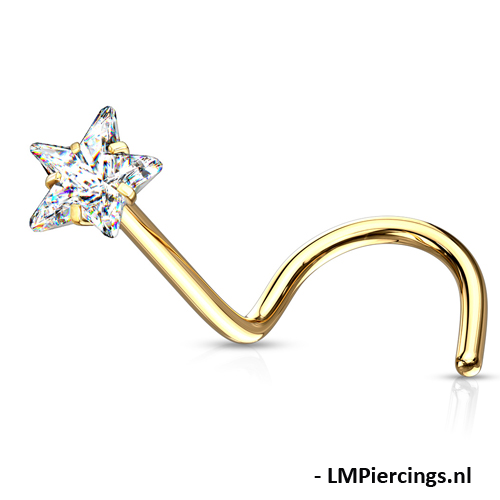 Neuspiercing PVD set ster luxe 0.8x6x3 Neuspiercing PVD set ster luxe 0.8x6x3