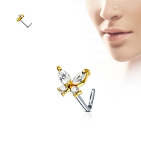 Nasenpiercing Schmetterling anmutig goldfarben