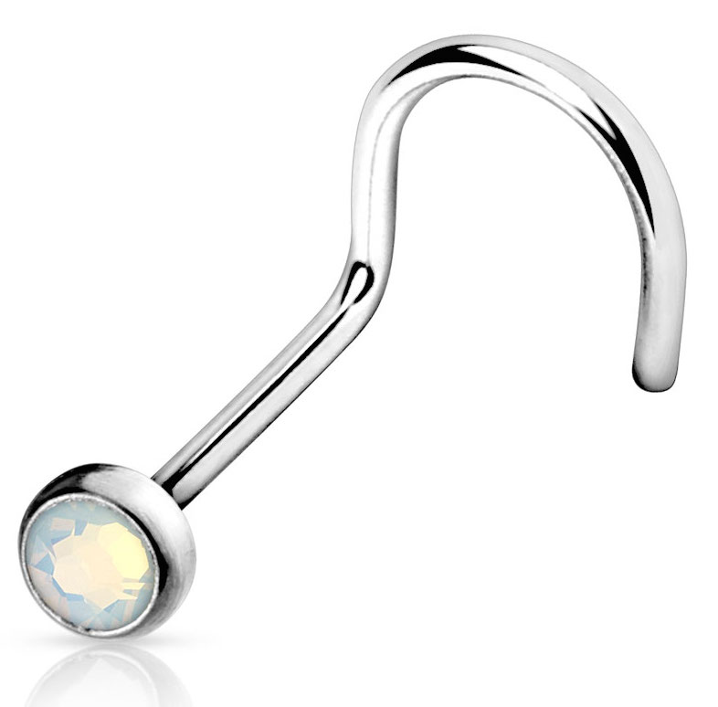 Neuspiercing U-bocht Opal Press Fit 0.8x6x2 Neuspiercing U-bocht Opal Press Fit 0.8x6x2