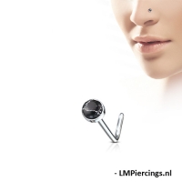 Nasenpiercing aus schwarzem Achat