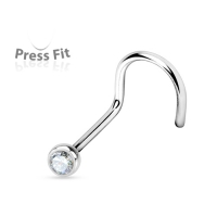 Nasenpiercing Curve Stein weiß