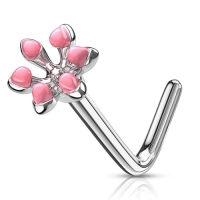 Nasenpiercing Blume 3D Top rosa
