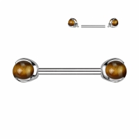 Natursteinpiercing mit Tigerauge Kralle 1,6x14