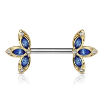 Brustwarzenpiercing Kristallblume