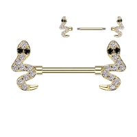 Piercing Schlangenenden vergoldet