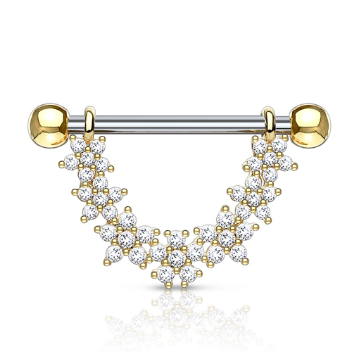 Tepelpiercing CZ flower lined 1.6x14 Tepelpiercing CZ flower lined 1.6x14