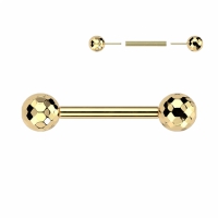 Piercing mehrseitige Kugeln 12mm Gold