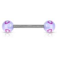 Piercing Herzen blau