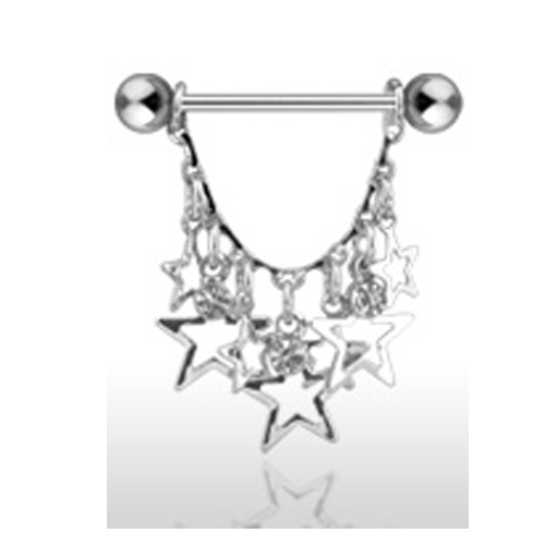 Tepelpiercing hanger sterren 1.6x14 Tepelpiercing hanger sterren 1.6x14