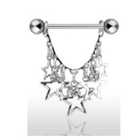 Brustwarzenpiercing Anhänger Sterne weiß