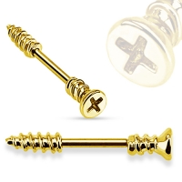 Brustwarzenpiercing Schraube goldfarben
