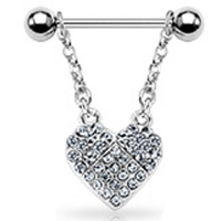 Brustwarzenpiercing Anhänger Herz weiß