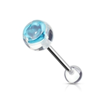 Zungenpiercing Metall Rose Aqua