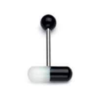 Zungenpiercing UV Pille schwarz