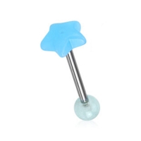Tongpiercing glow in the dark ster 1.6x16
