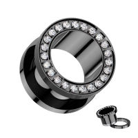 Tunnel titanium Screw-fit tunnel met witte steentjes