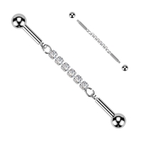 Industrial piercing PVD ketting met 6 crystals