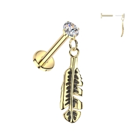 Piercing mit Edelsteinblatt